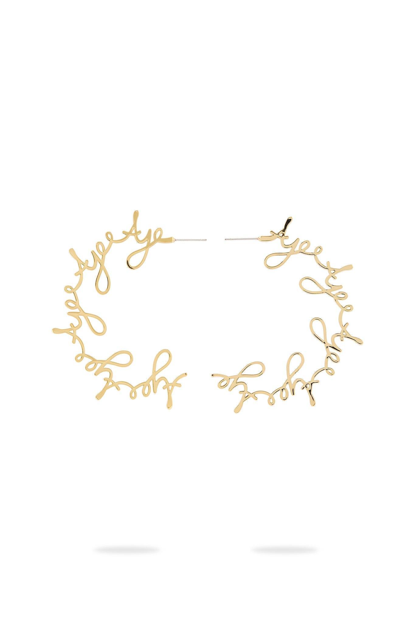 Larissa Cursive Hoop Stud Product Image