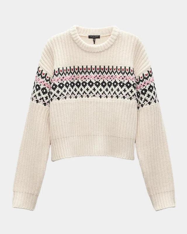 Leigh Fair Isle Crewneck Sweater In Ivory Product Image