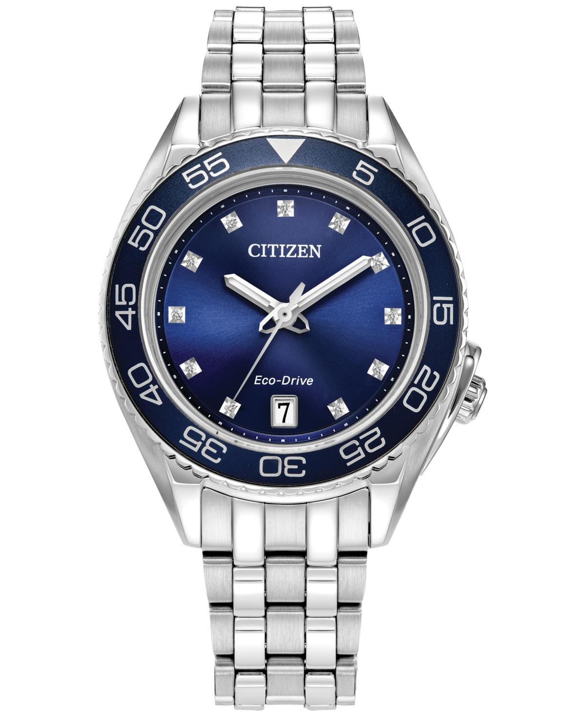 Citizen Womens Carson Three Hand Stainless Steel Bracelet Watch - Silver Product Image