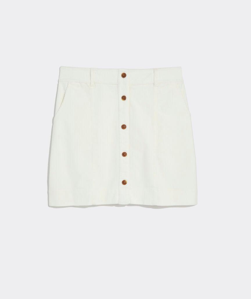 Corduroy Button-Front Skirt Product Image