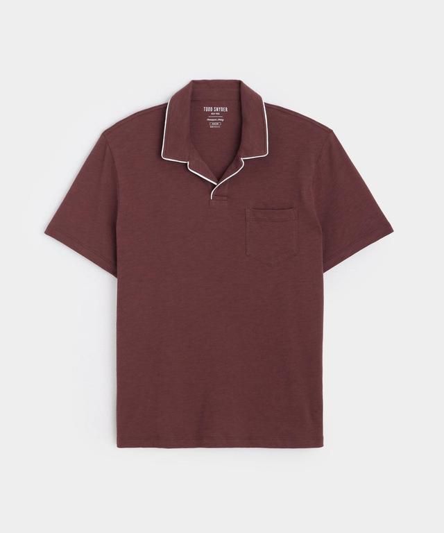 Made in L.A. Tipped Montauk Polo in Classic Burgundy Product Image