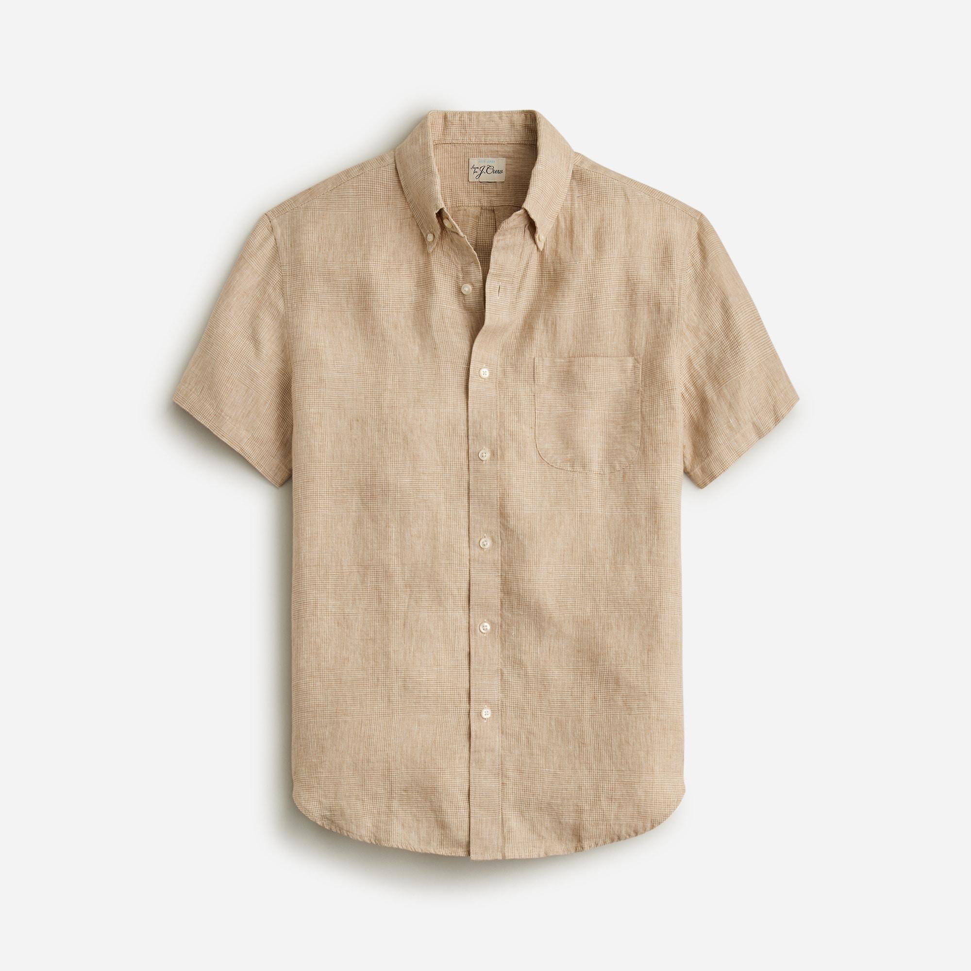 Short-sleeve linen shirt in print Product Image