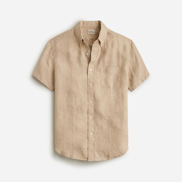 Short-sleeve linen shirt in print Product Image