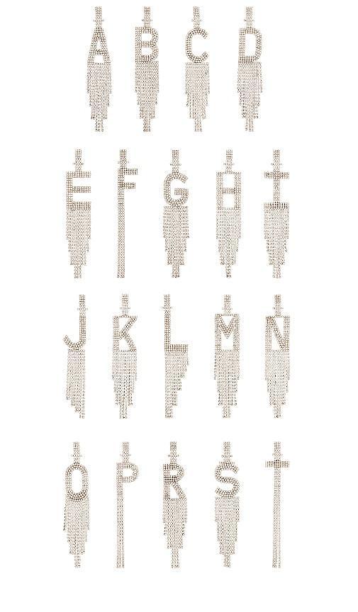 retrofete Alphabet Earring Metallic Silver. (also in F, H, I, N, O, R, T). Product Image