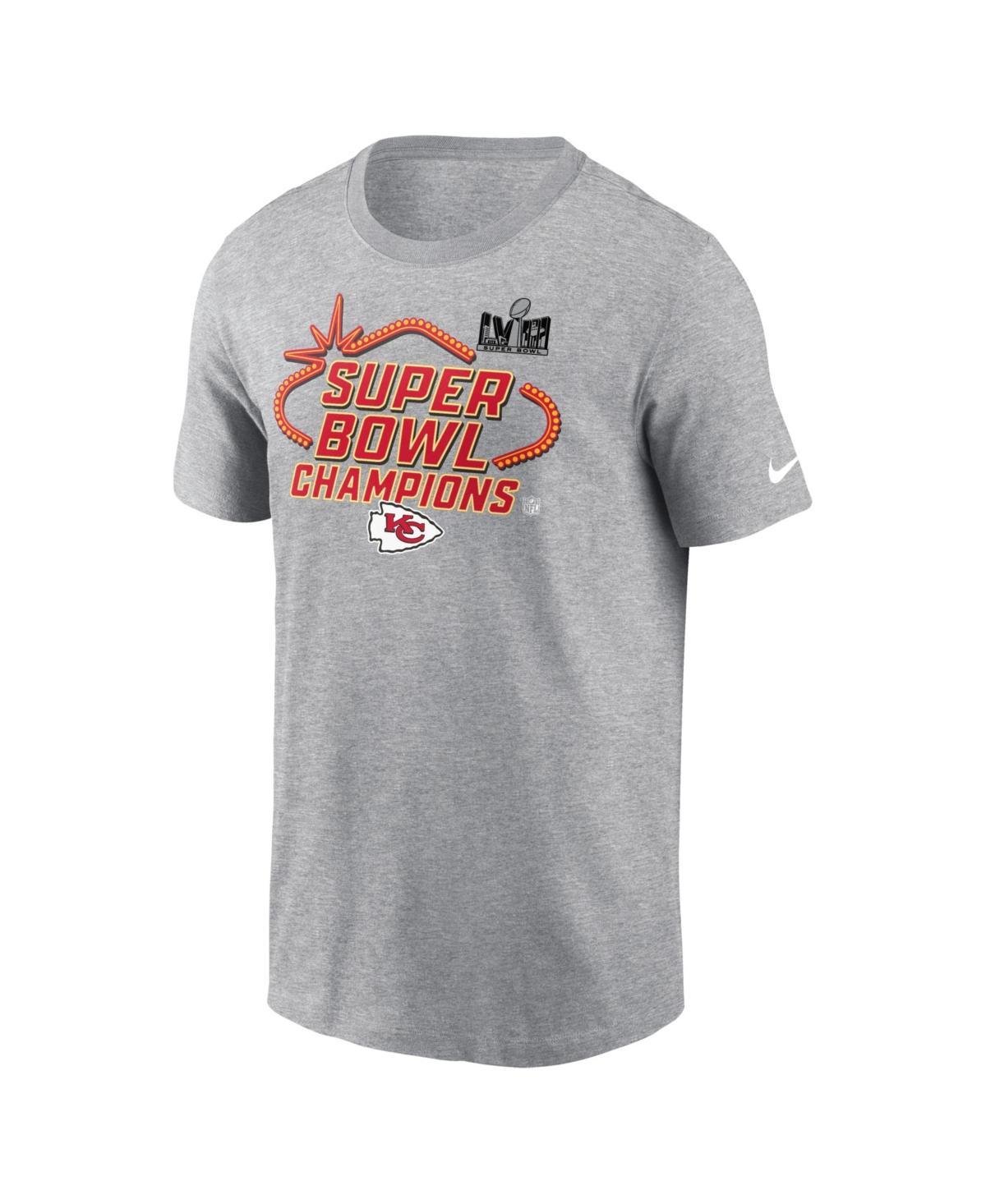 Mens Nike Heather Charcoal Kansas City Chiefs Super Bowl Lviii Champions Locker Room Trophy Collection T-shirt Product Image