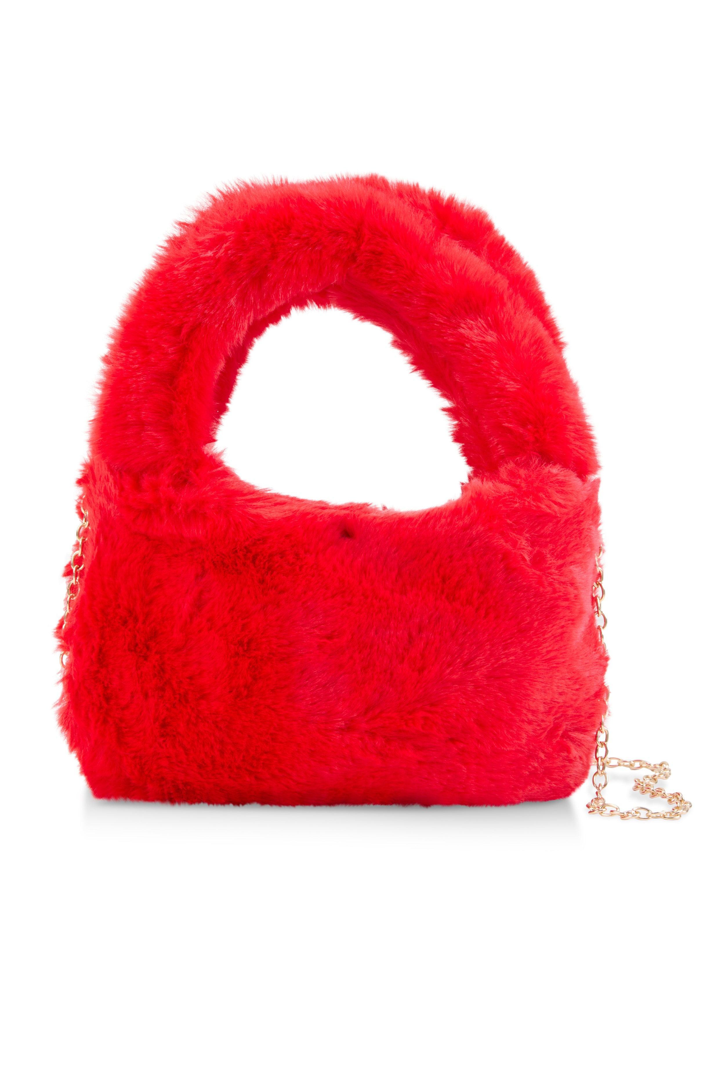 Faux Fur Mini Clutch Crossbody Bag Female Product Image