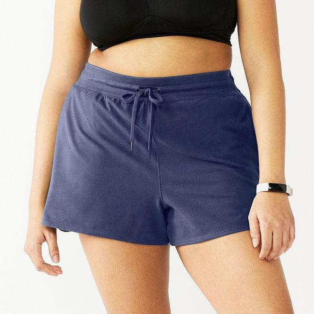 Plus Size Tek Gear Essential Drawstring Shorts, Womens Dark Blue Product Image