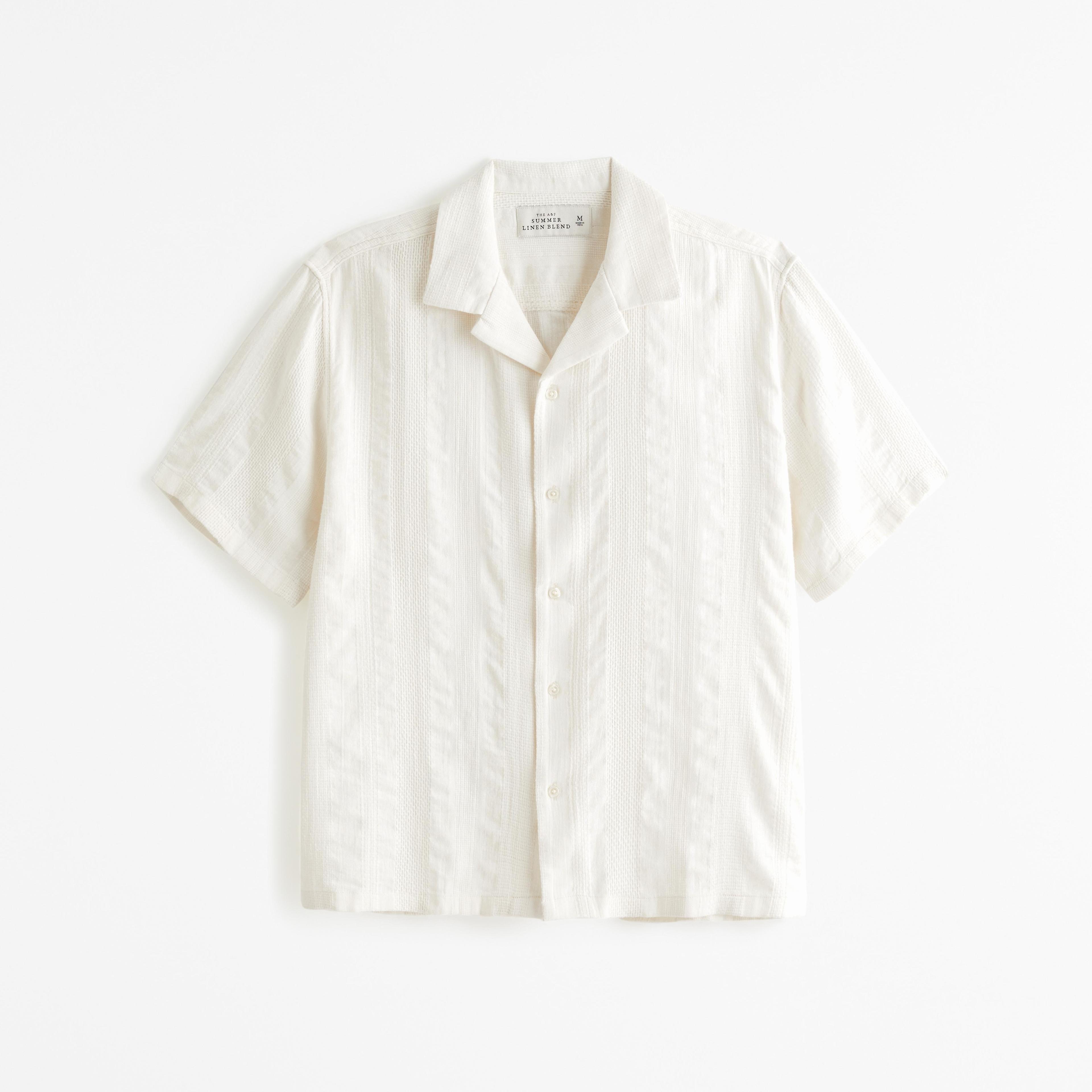 Camp Collar Summer Linen-Blend Shirt Product Image