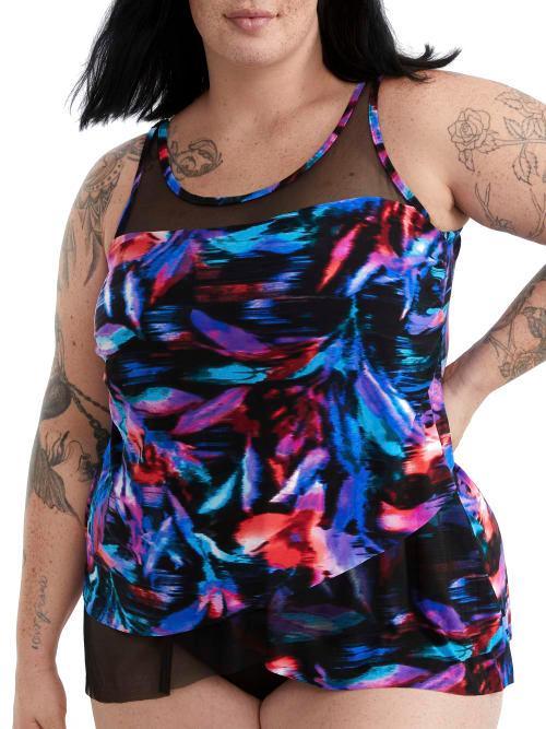 Plus Size Fuego Flora Mirage Underwire Tankini Top Product Image