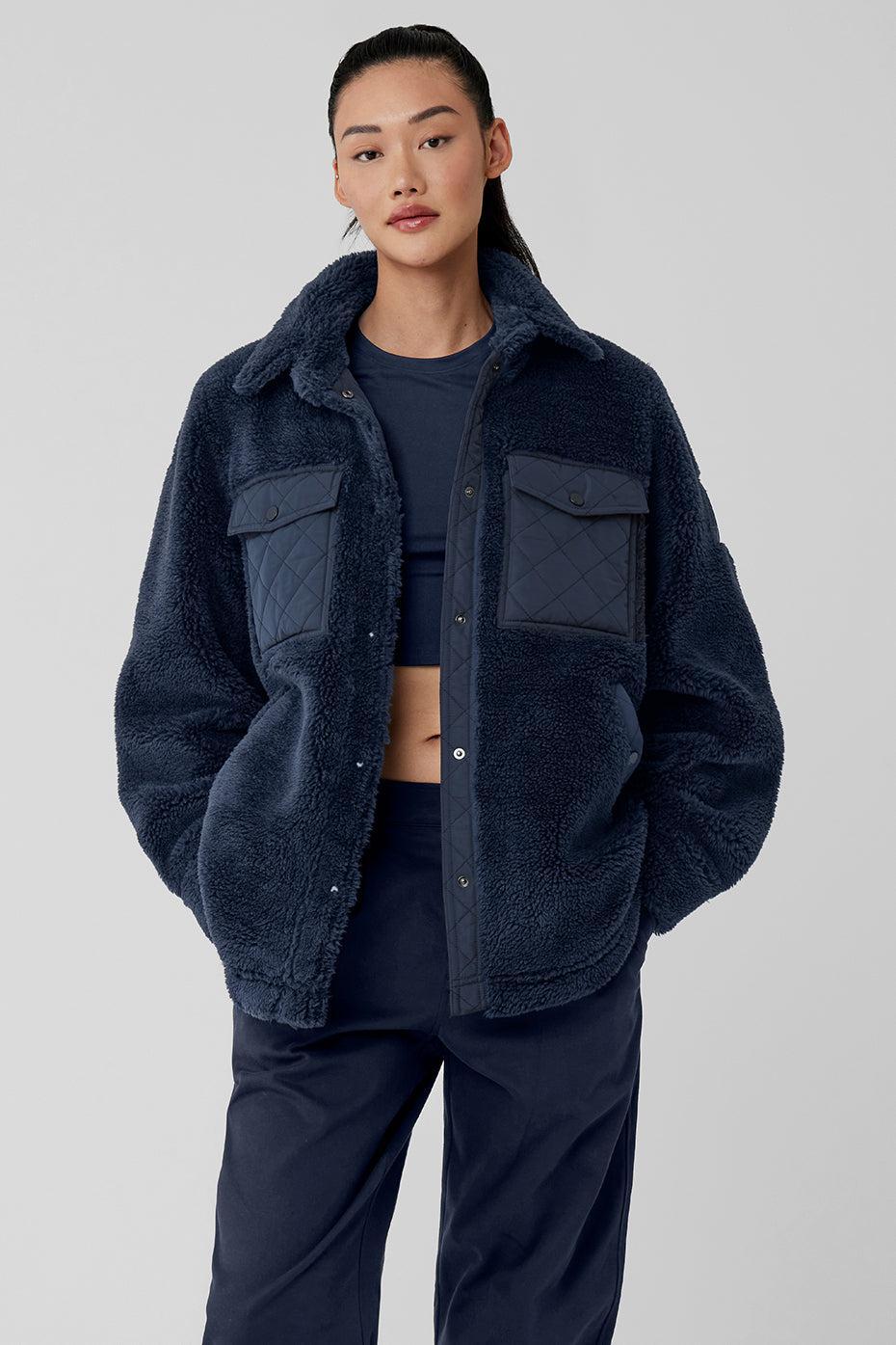 Sherpa Edge Shacket - Navy Female Product Image