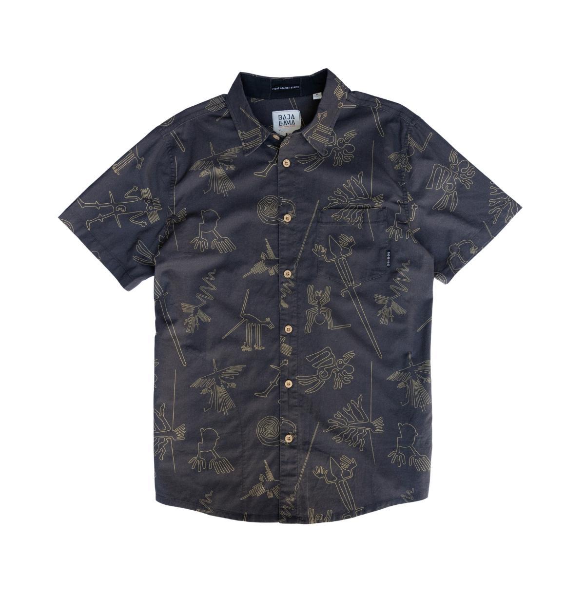 Baja Llama Mens Nazca Lines Dark Chocolate - 7-seas Button Up Shirt Product Image