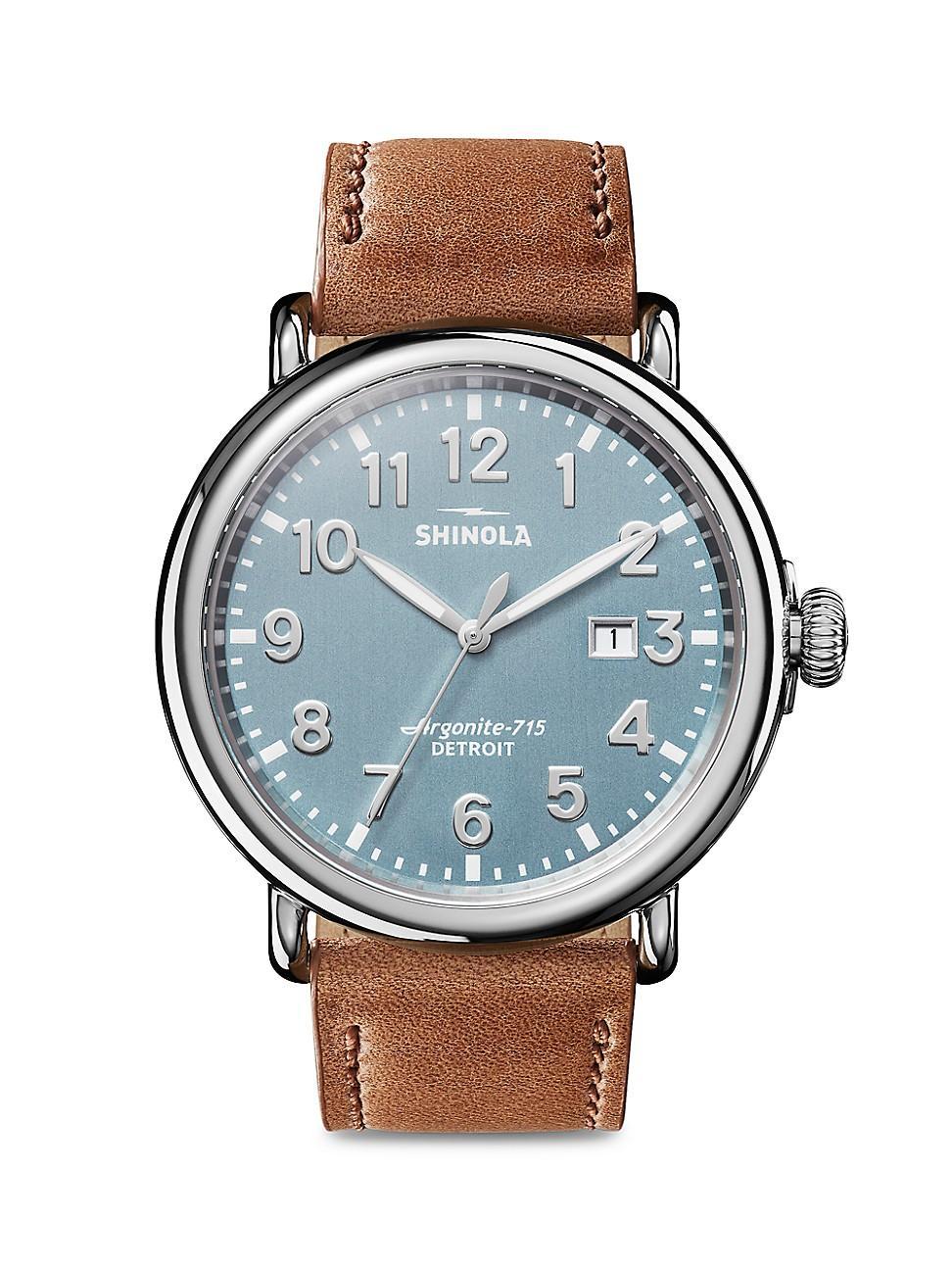 Shinola The Runwell Leather Strap Watch, 47mm Product Image