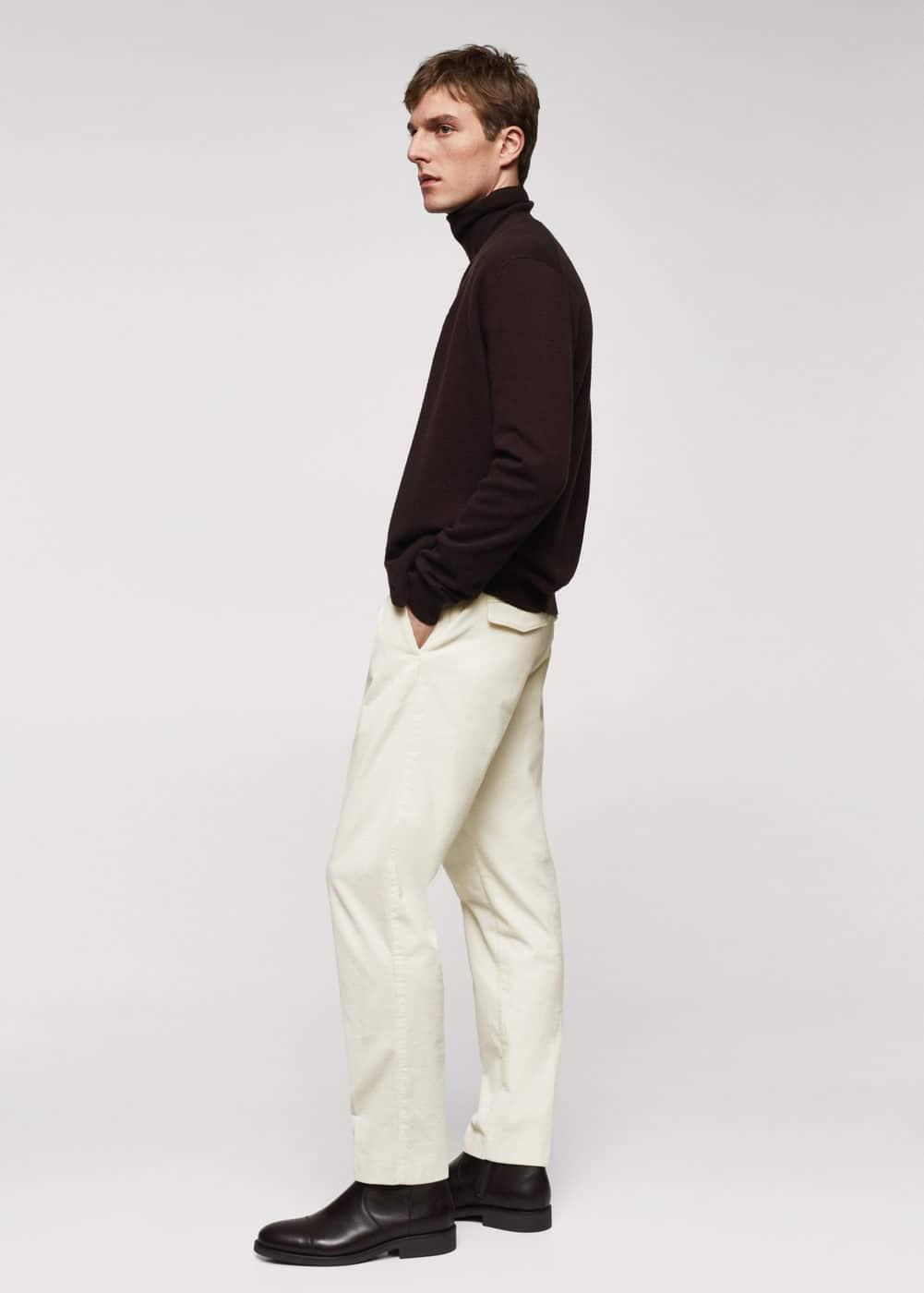 Mango Mens Pleated Corduroy Pants Product Image