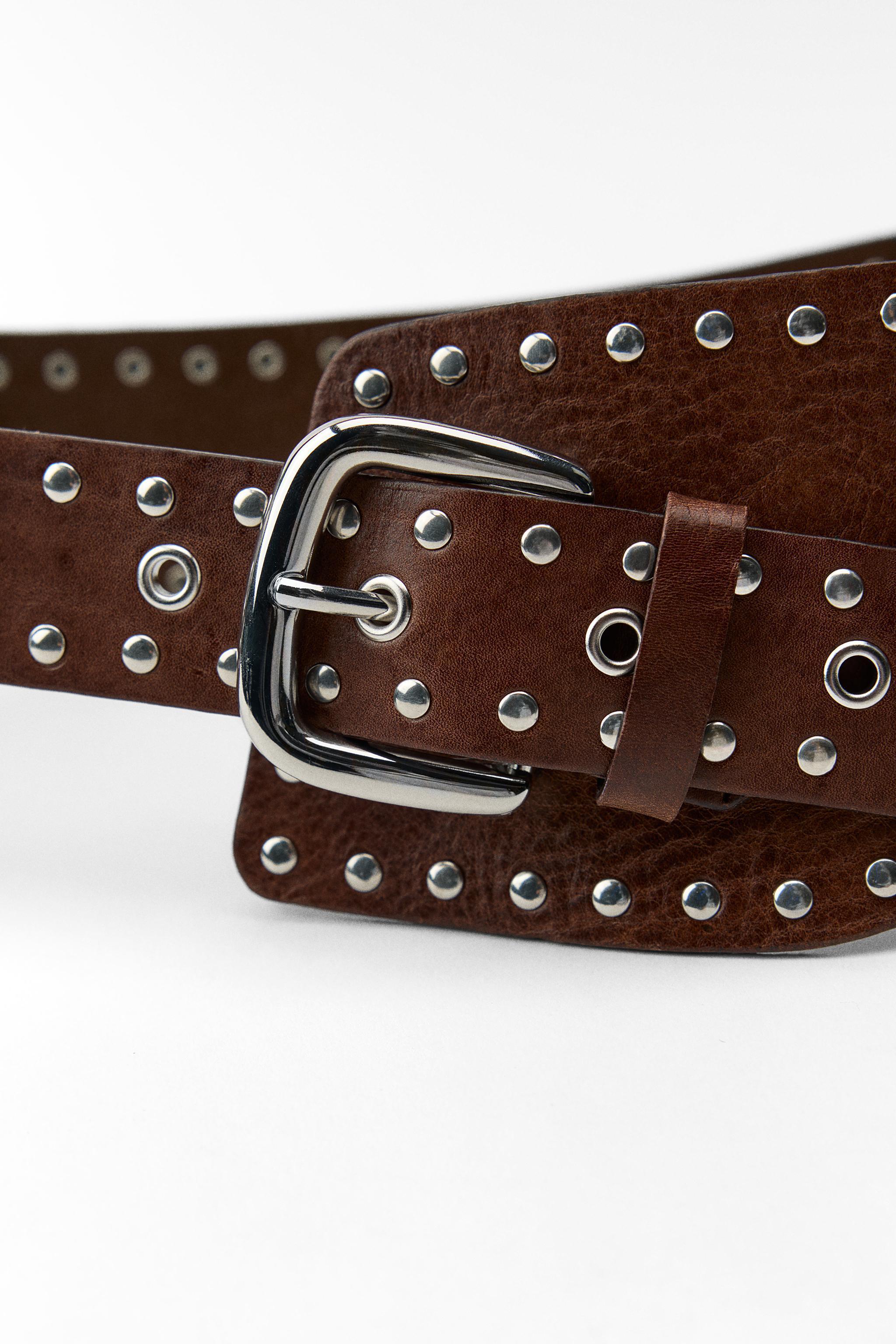 STUDDED LEATHER SASH BELT Product Image