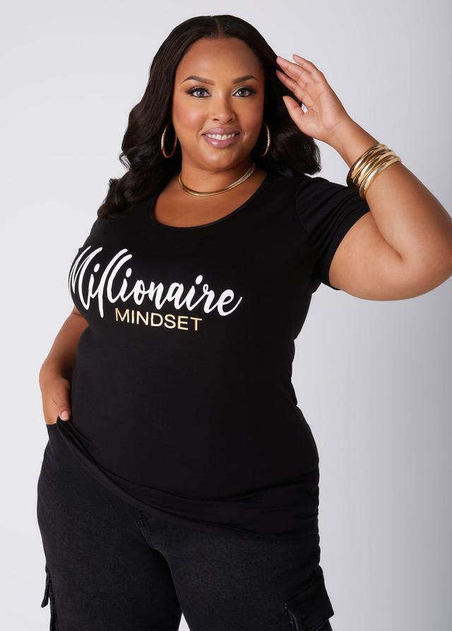 Plus Size Millionaire Mindset Graphic Tee Ashley Stewart Product Image