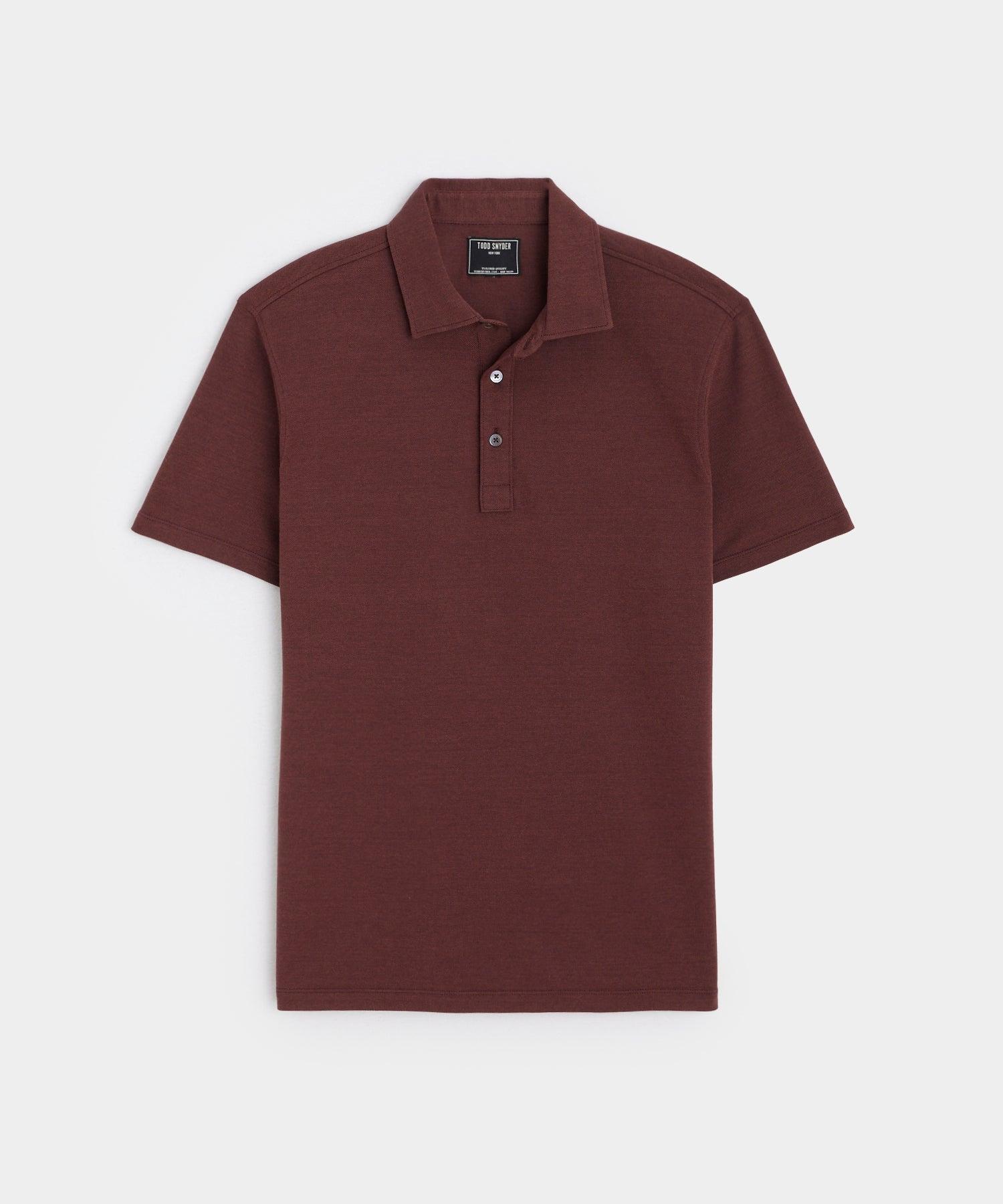 Fine Pique Polo in Classic Burgundy Product Image