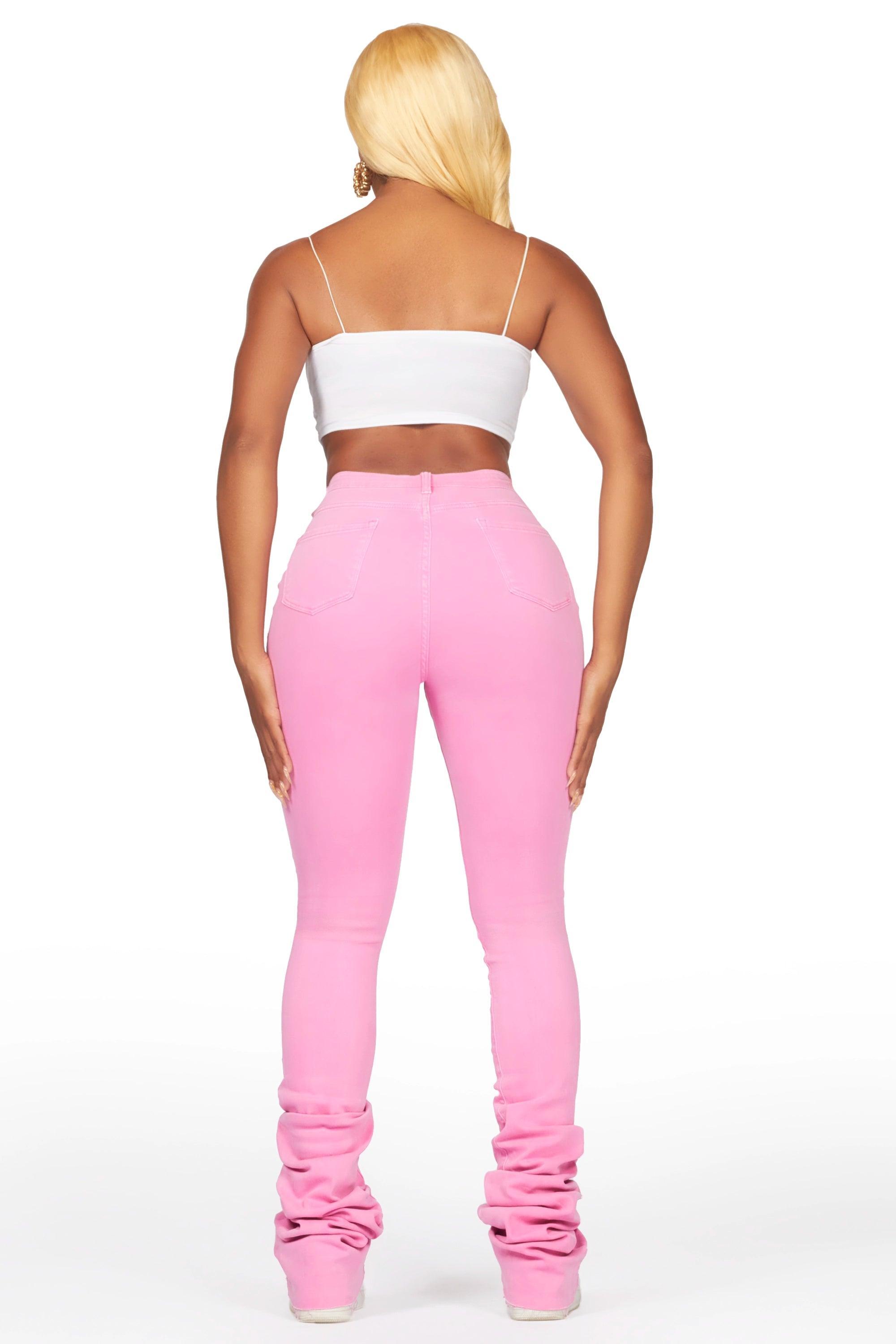 Lovin' Pink Distressed Super Stacked Jean Female Product Image