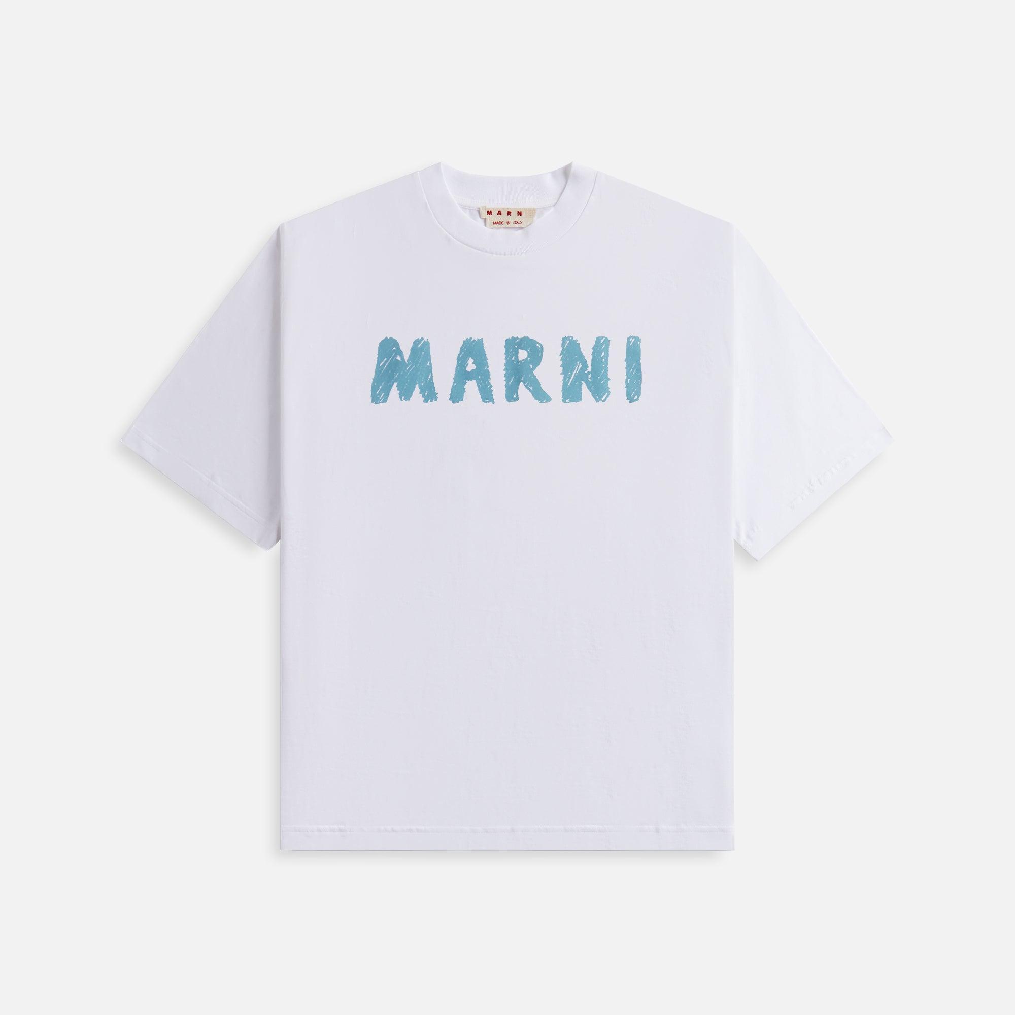 Marni Jersey Brushed Logo Tee - Lily White Male Product Image