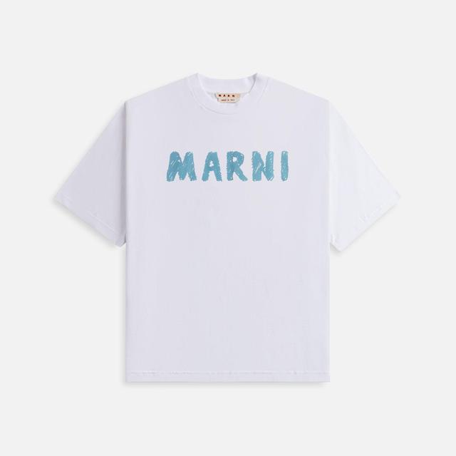 Marni Jersey Brushed Logo Tee - Lily White Male Product Image