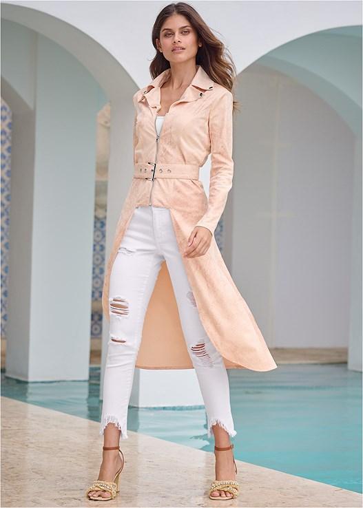 Faux Suede High-Low Jacket Product Image