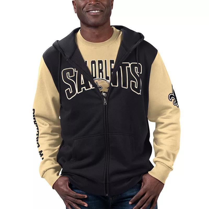 Mens G-III Sports by Carl Banks /Gold New Orleans Saints T-Shirt & Full-Zip Hoodie Combo Set Product Image