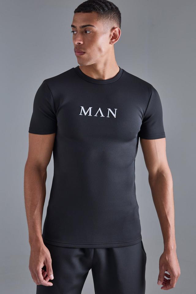 Man Muscle Fit Scuba T-shirt | boohooMAN USA Product Image