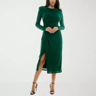 Premier Amour Womens Long Sleeve Midi Sheath Dress Product Image