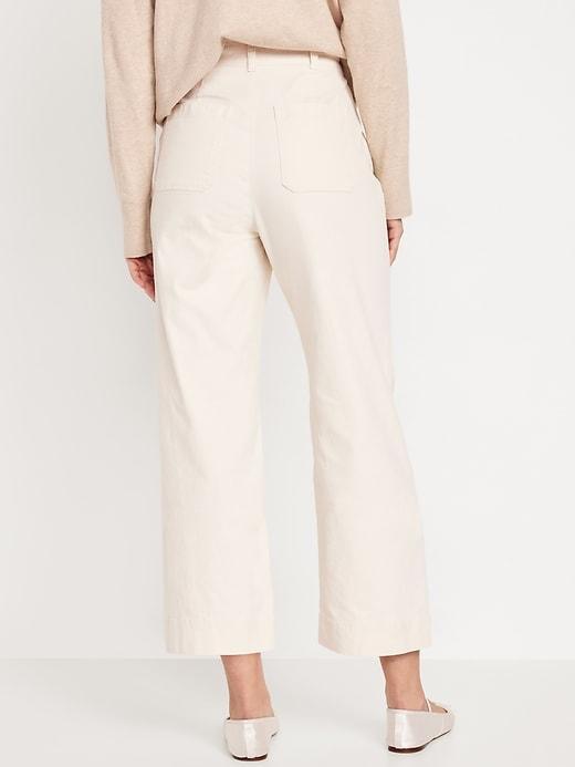 High-Waisted Crop Chino Wide-Leg Pants Product Image