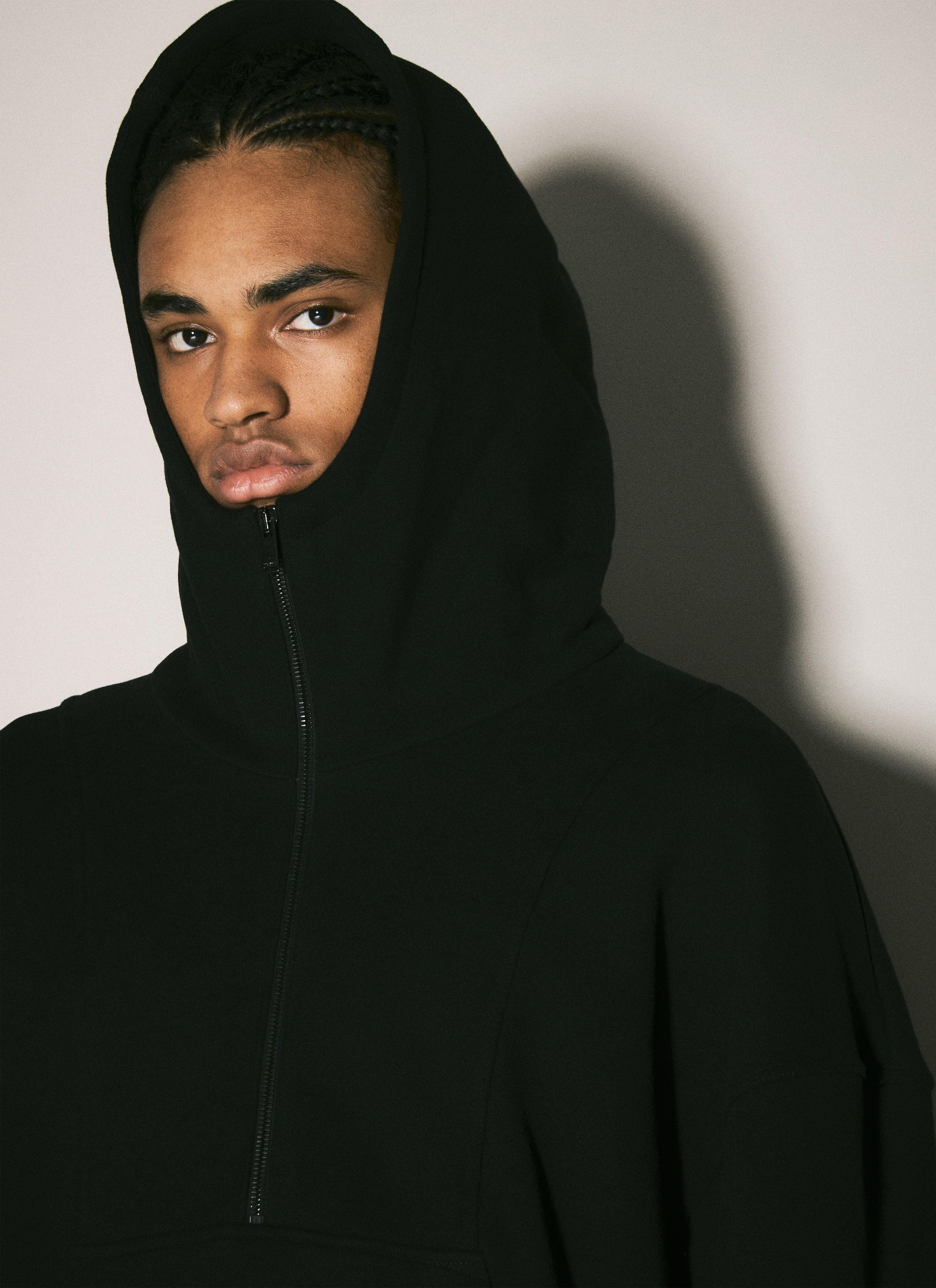 Men Half-zip Hooded Sweatshirt In Black Product Image