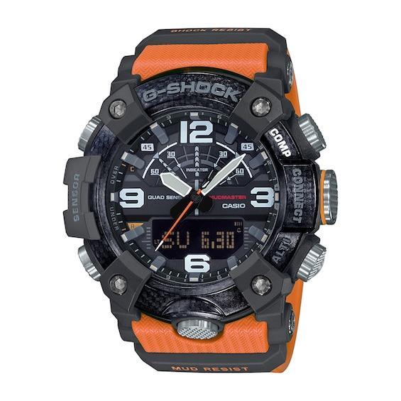 Men's Casio G-Shock Master of G Orange Strap Watch with Black Dial (Model: Ggb100-1A9) Product Image