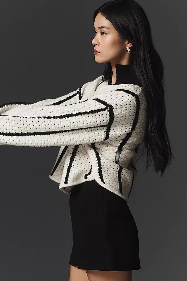 Maeve Collared Crochet Cardigan Sweater Product Image