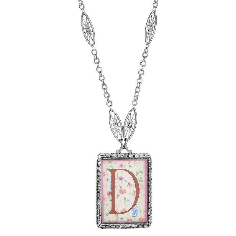 1928 Floral Motif Initial Pendant, Womens, Z Product Image