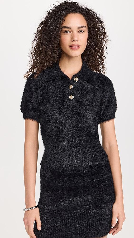 endless rose Fuzzy Jewel Sweater Top | Shopbop Product Image