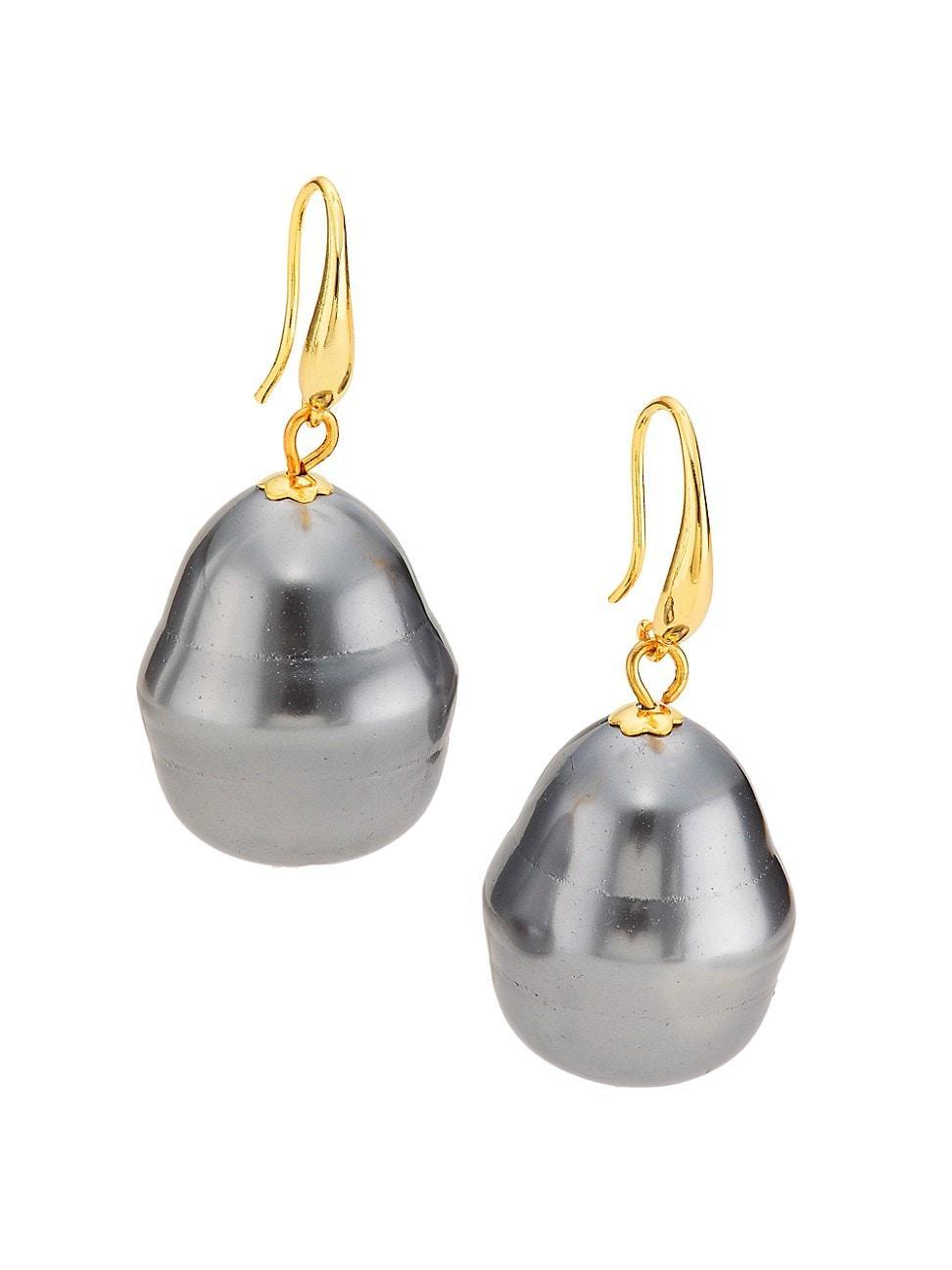 Womens Goldtone & Imitation Pearl Drop Earrings Product Image