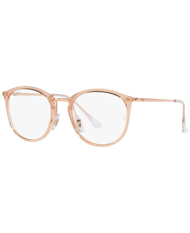 Ray-Ban RX7140 Womens Square Eyeglasses - Trasparent Light Brown Product Image