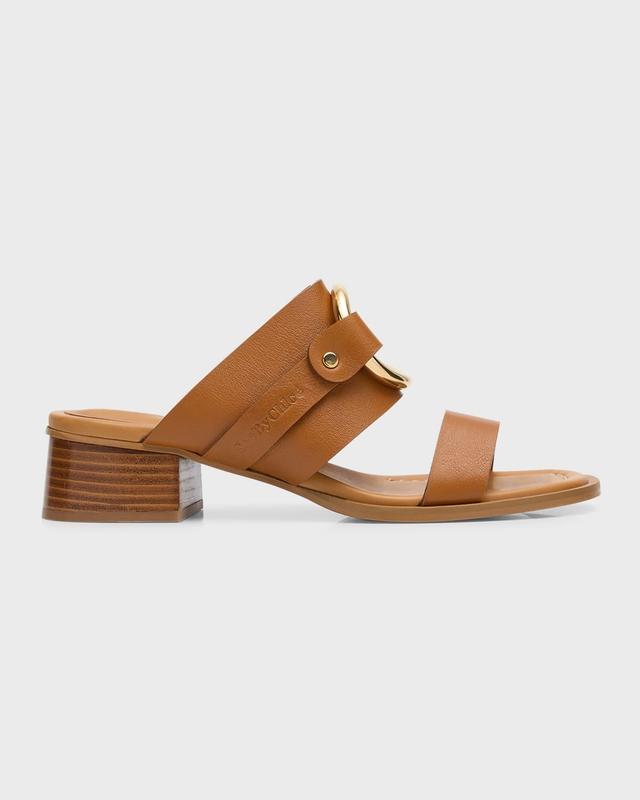 Hana Leather Ring Slide Sandals Product Image