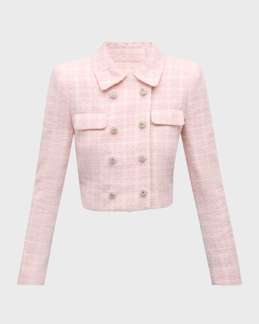 Cropped Double-Breasted Bouclé Jacket Product Image