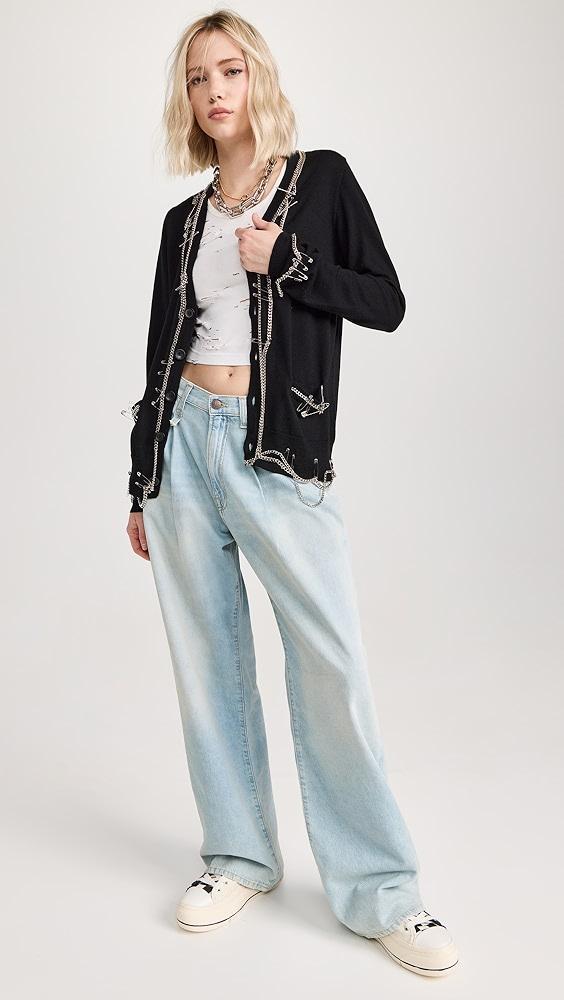 R13 Damon Pleated Wide Leg Jeans | Shopbop Product Image