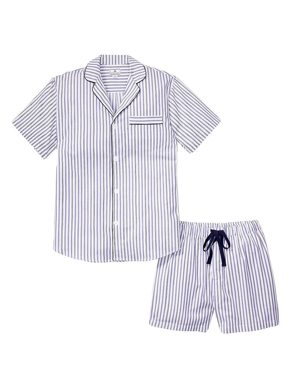 Petite Plume Ticking Stripe Cotton Short Pajamas Product Image