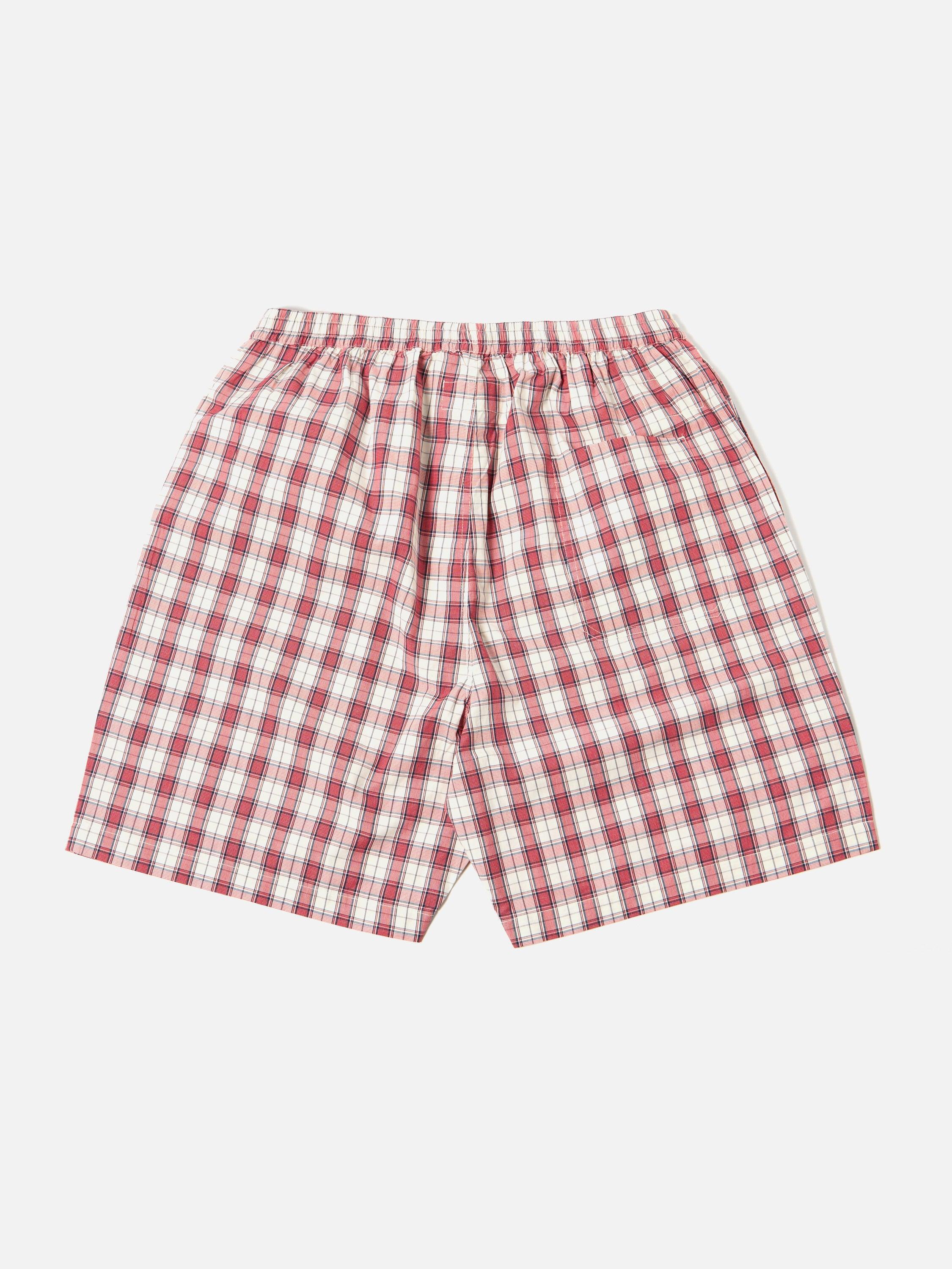 Universal Works Pyjama Short in Red Cotton Check Product Image