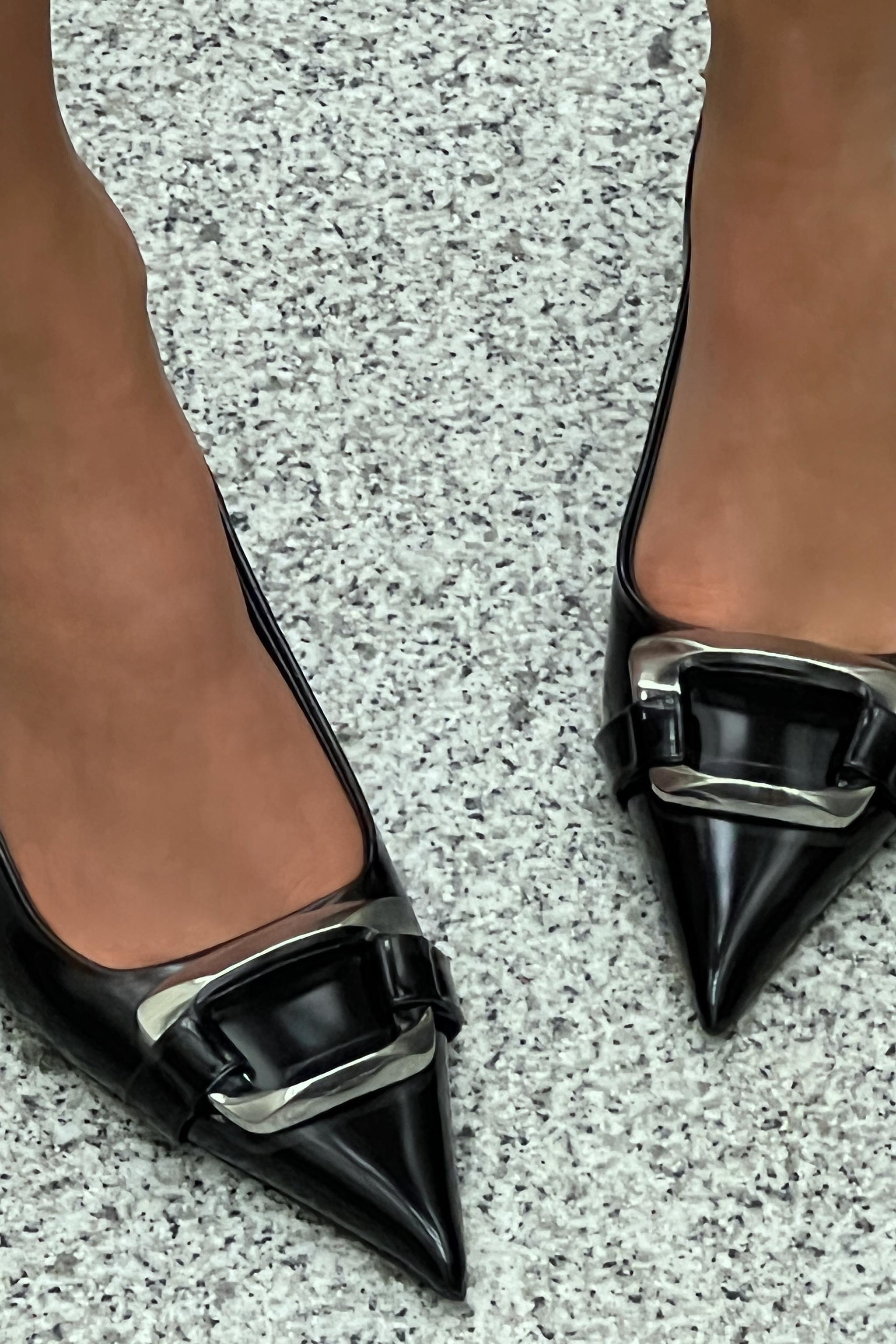 SLINGBACK HEELS WITH METAL PIECE product image