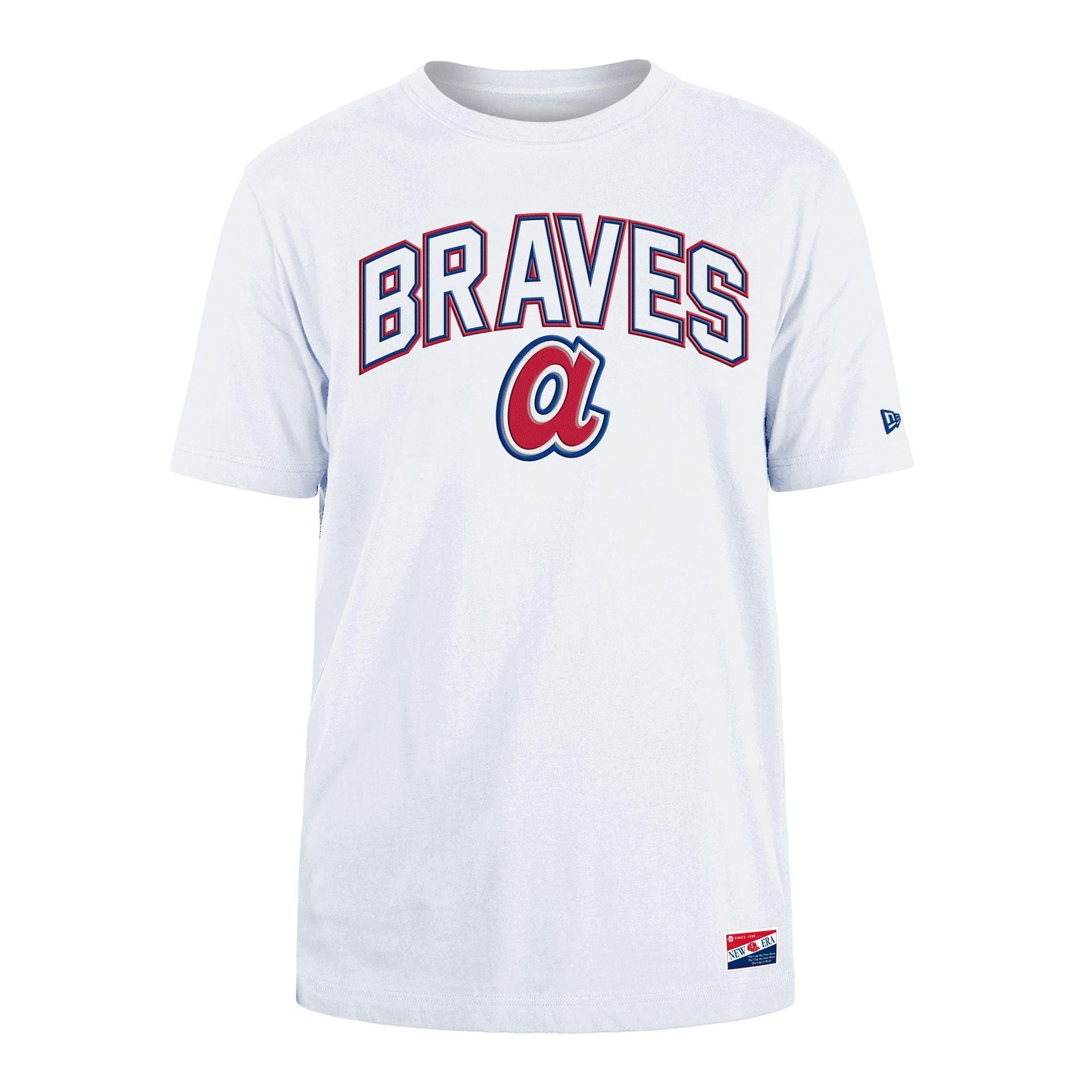 Atlanta Braves Throwback White T-Shirt Male Product Image