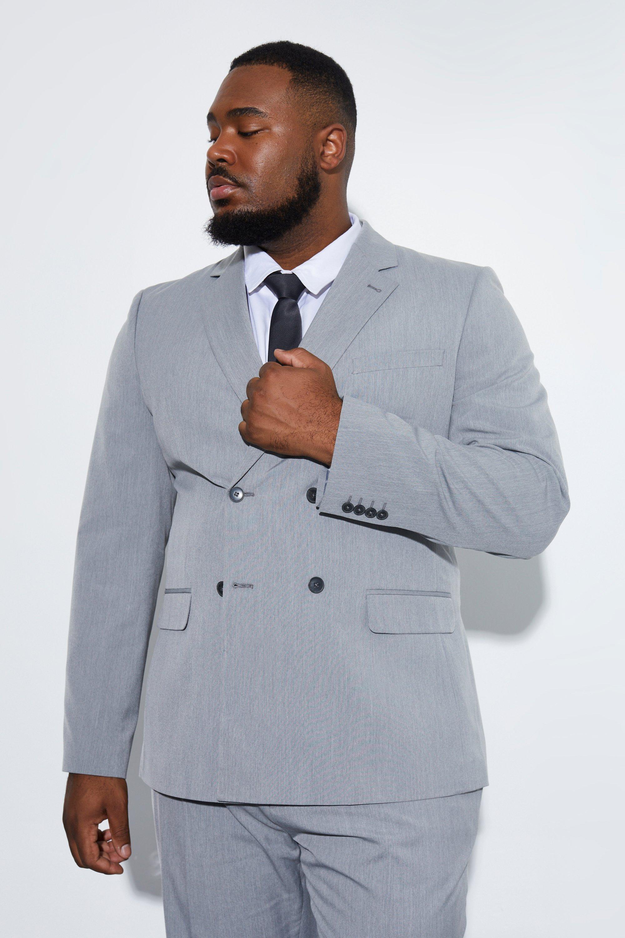 Plus Slim Double Breasted Suit Jacket | boohooMAN USA Product Image