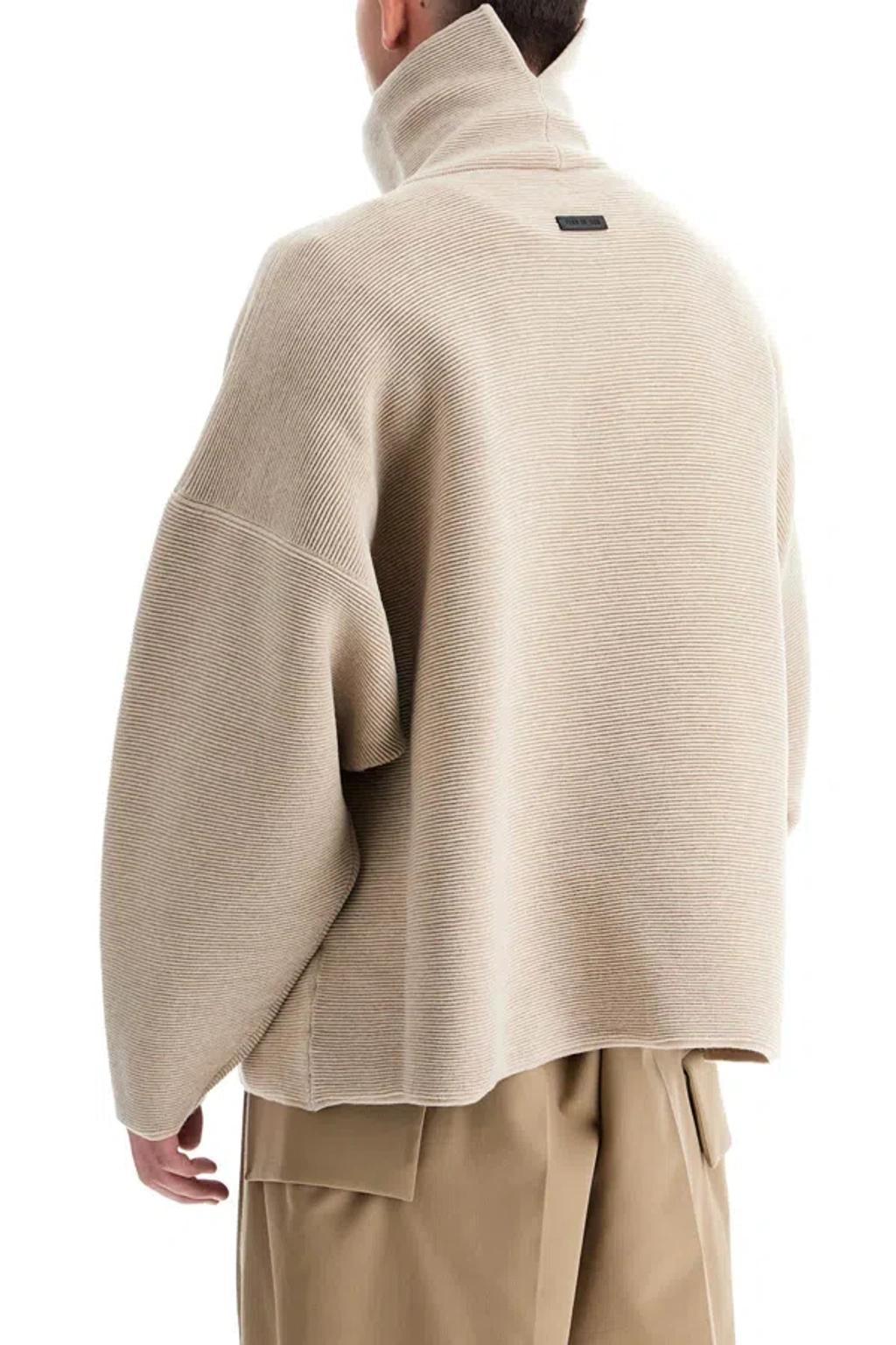 FEAR OF GOD Ottoman High Neck Knit Jumper In Tan Product Image