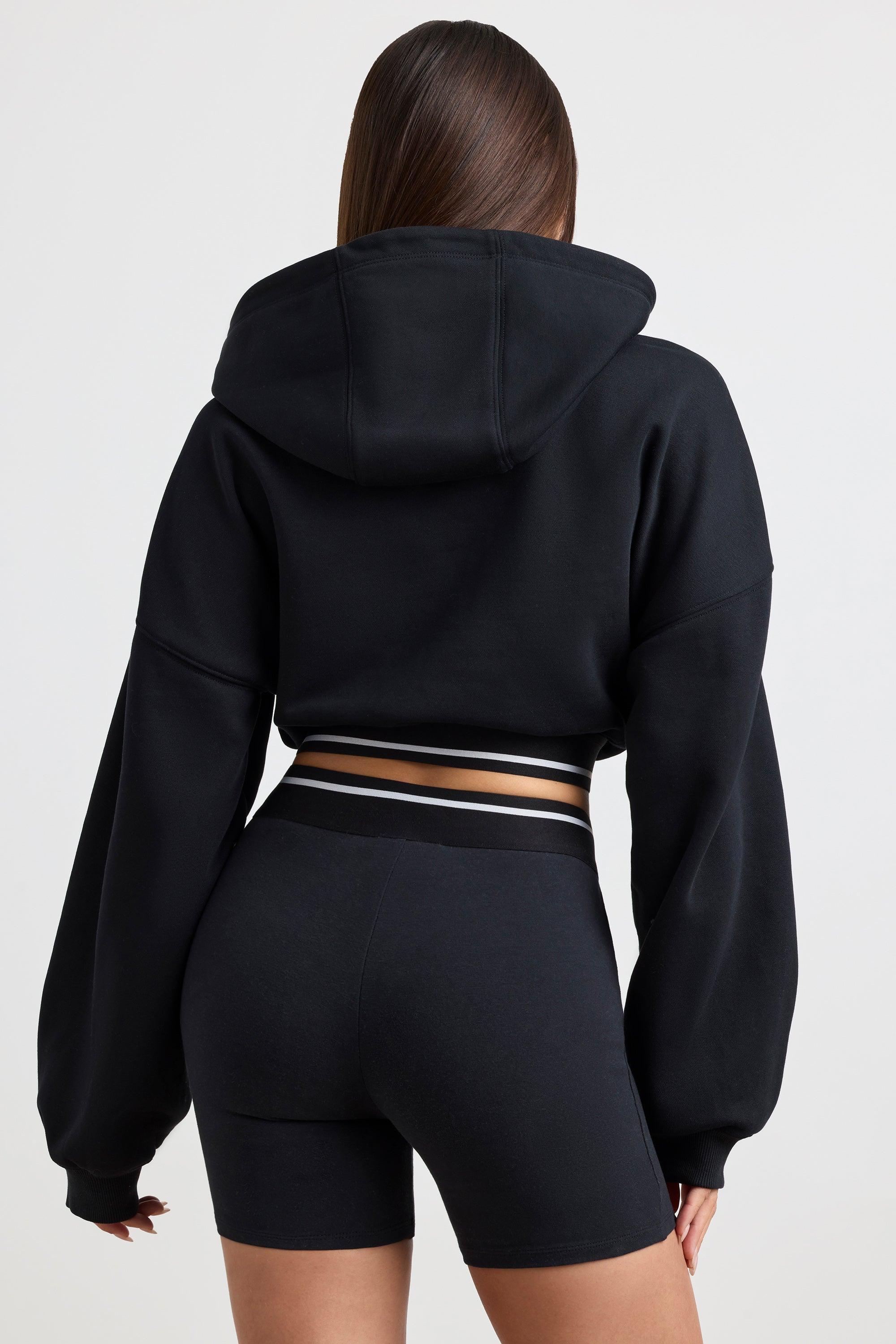 Cropped Hoodie in Black Product Image