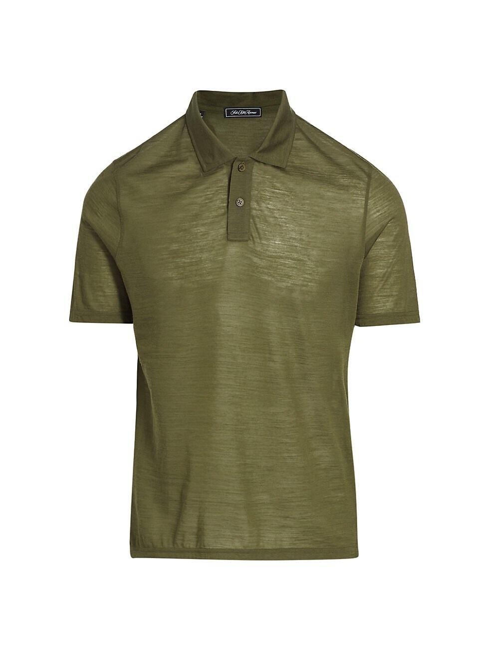 Mens COLLECTION Shine Wool-Blend Polo Shirt Product Image