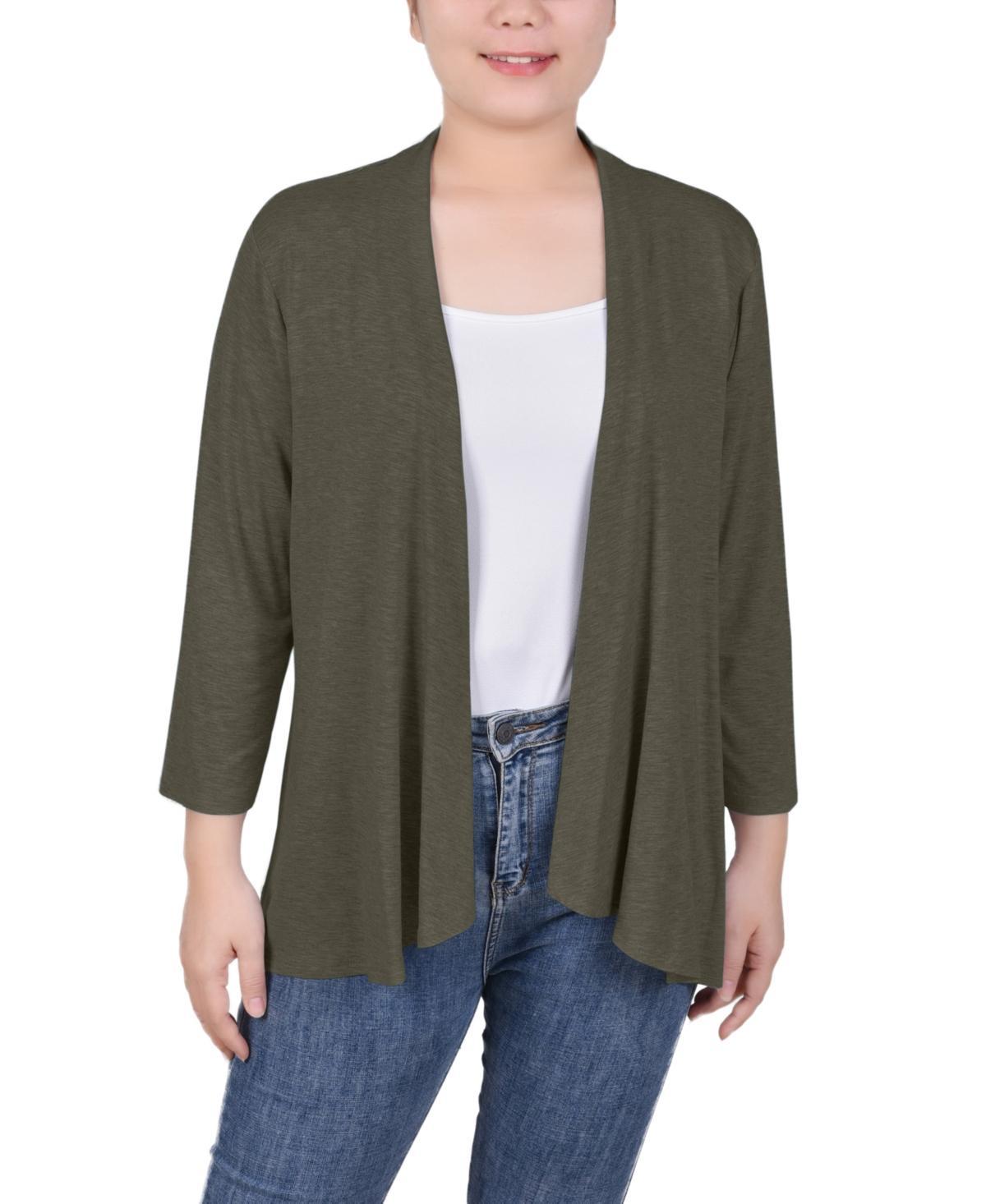 Womens 3/4 Sleeve Solid Cardigan Product Image