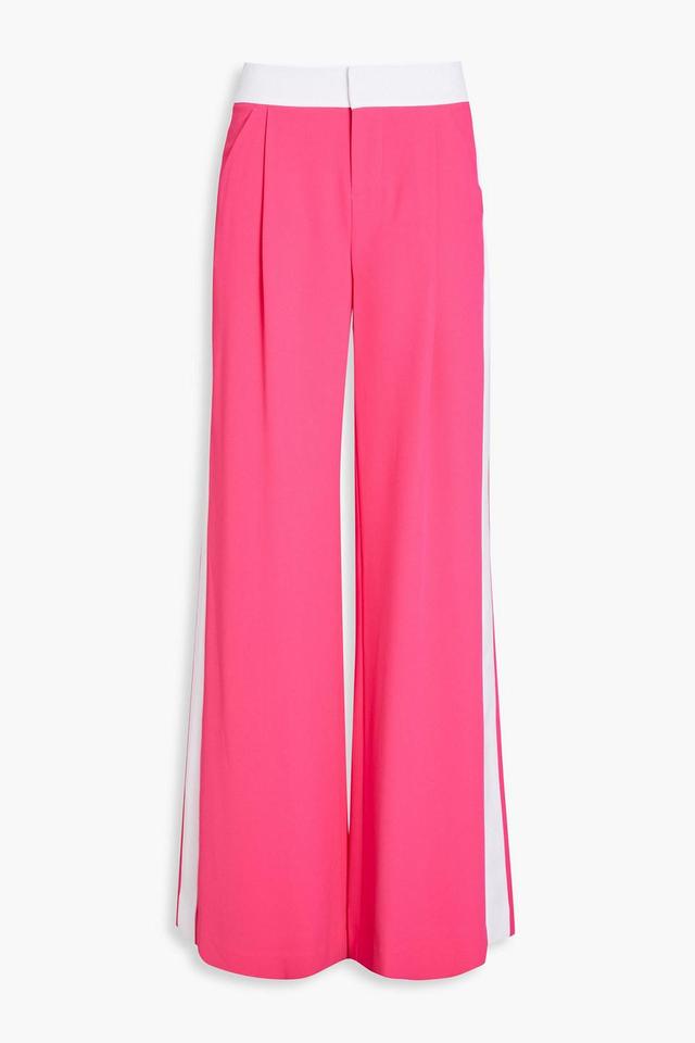 Pleated Crepe Wide-leg Pants In Bright Pink Product Image