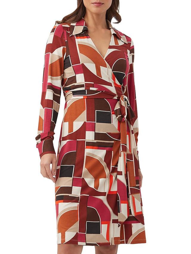 Womens Makeba Geometric Jersey Wrap Midi-Dress Product Image