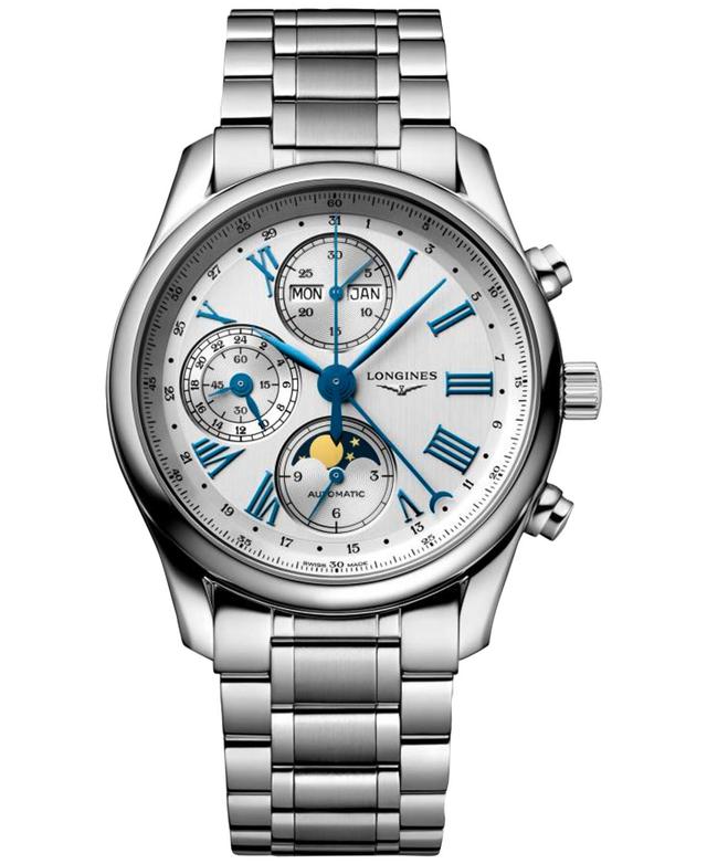 Longines Mens Swiss Automatic Chronograph Master Stainless Steel Bracelet Watch 40mm - Stainless Steel Product Image